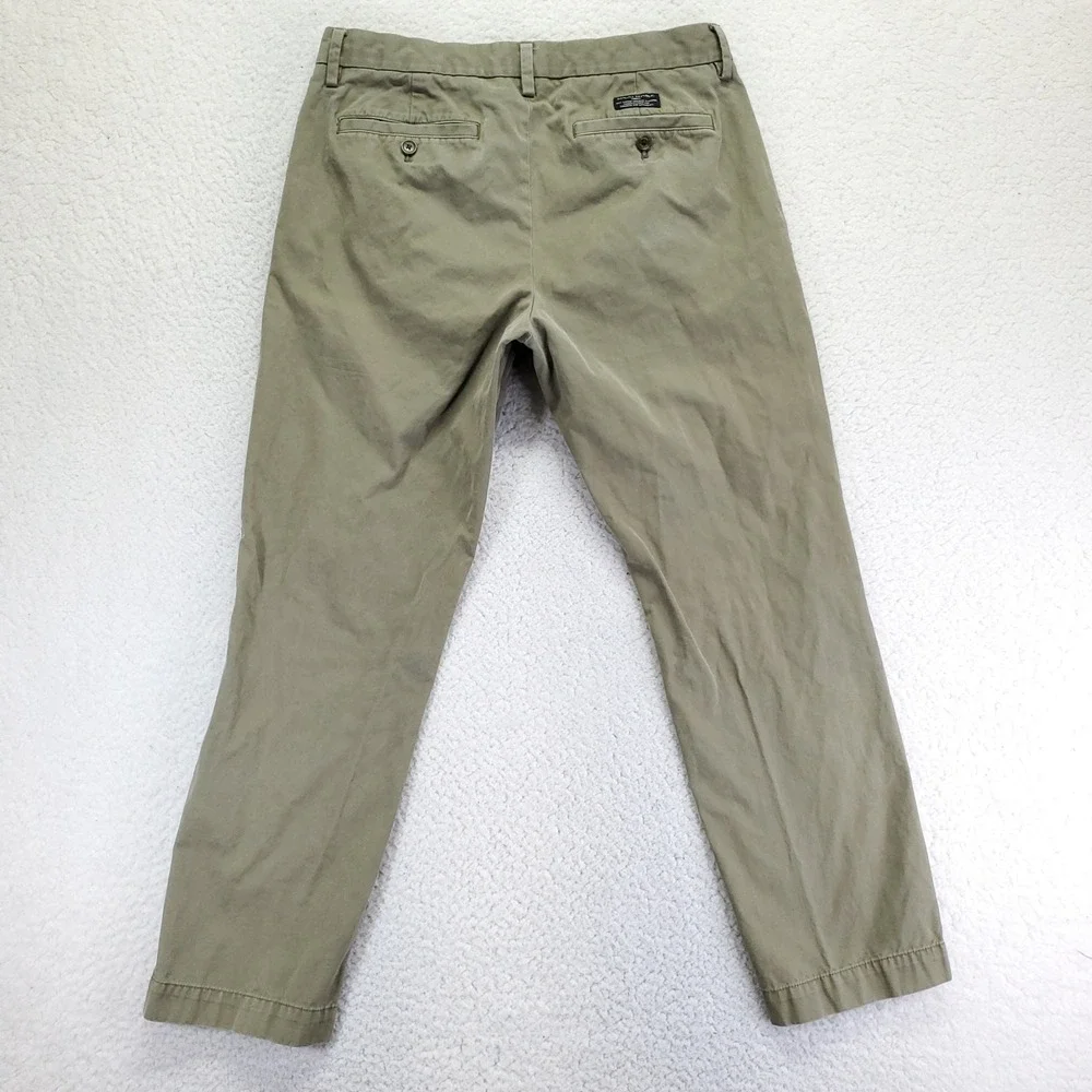 Banana Republic Emerson Chino Pants Mens 32x30 Olive Green Straight Leg Cotton